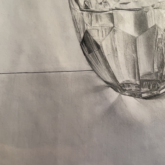 Still Life Art Crystal Waterford Glass Original Drawing Signed 7x11” - Picture 8 of 16